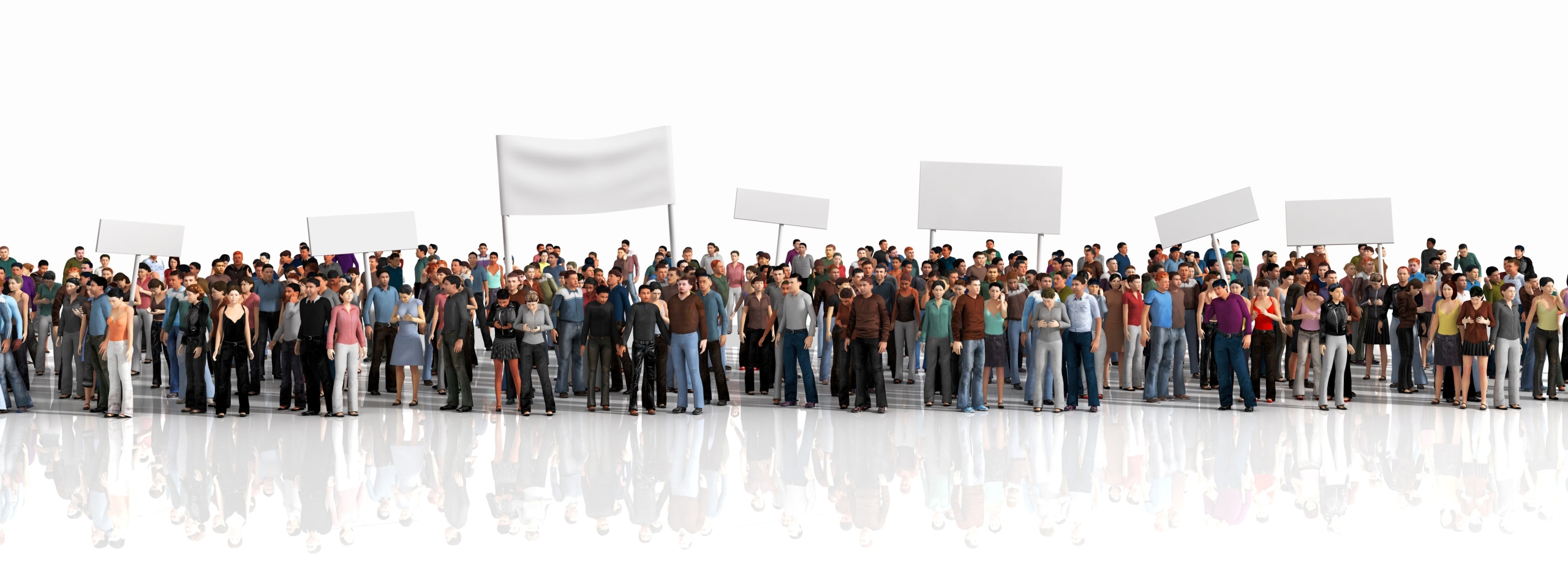 animated image of a group of corporate people holding a white sign